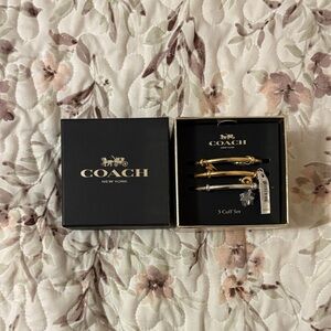 Coach Gold and Silver Cuff Bracelet Set